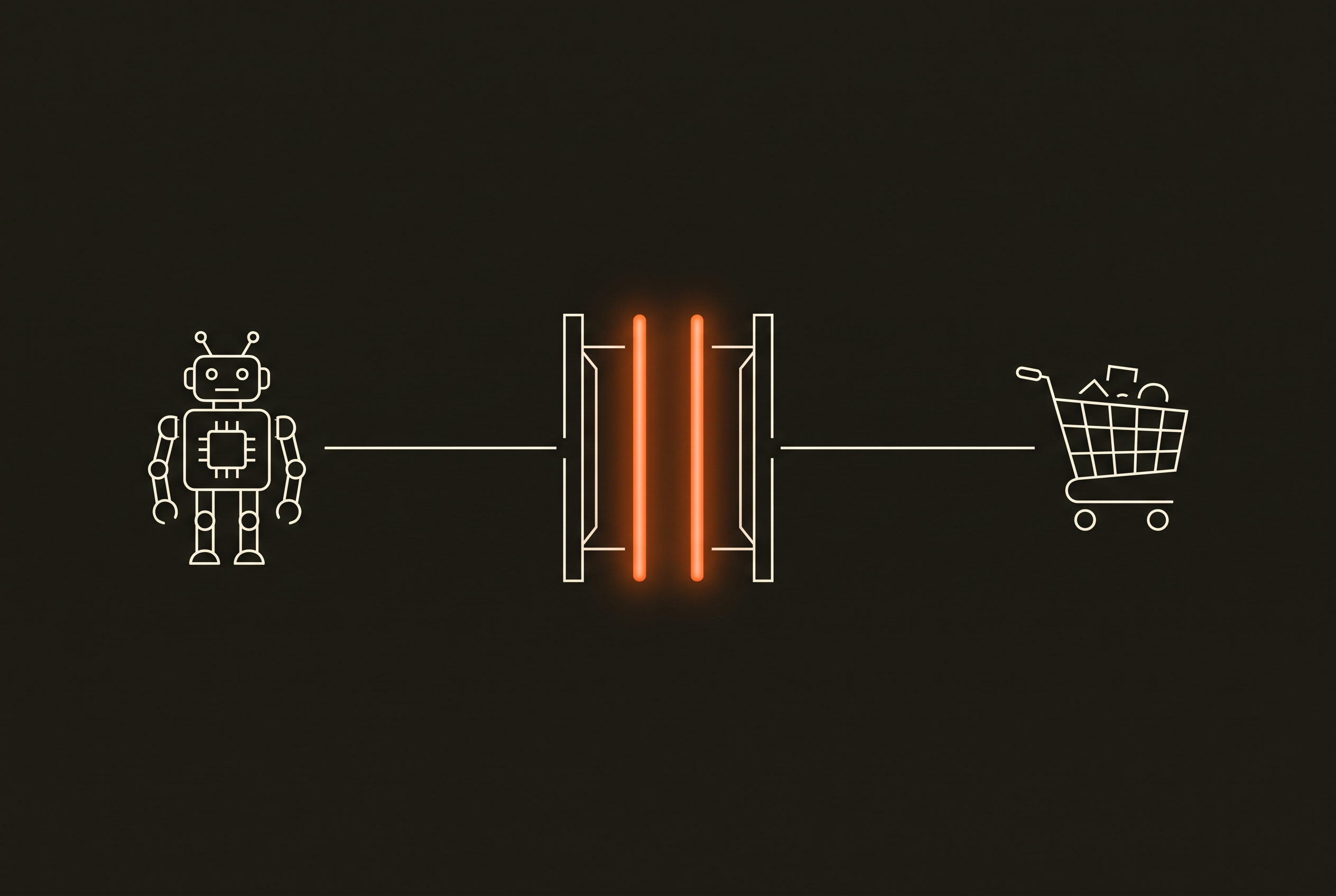 Diagram showing AI agent spending through guardrails to make purchases
